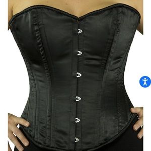 Black satin overbust corset